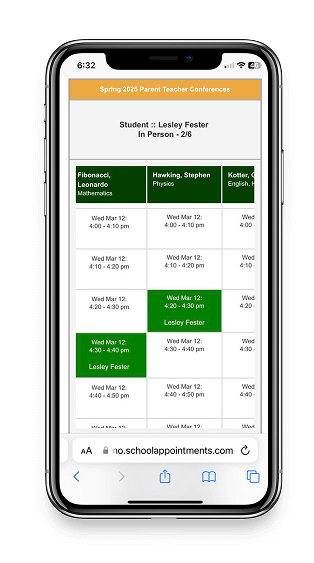 Mobile Support for School Appointments Booking